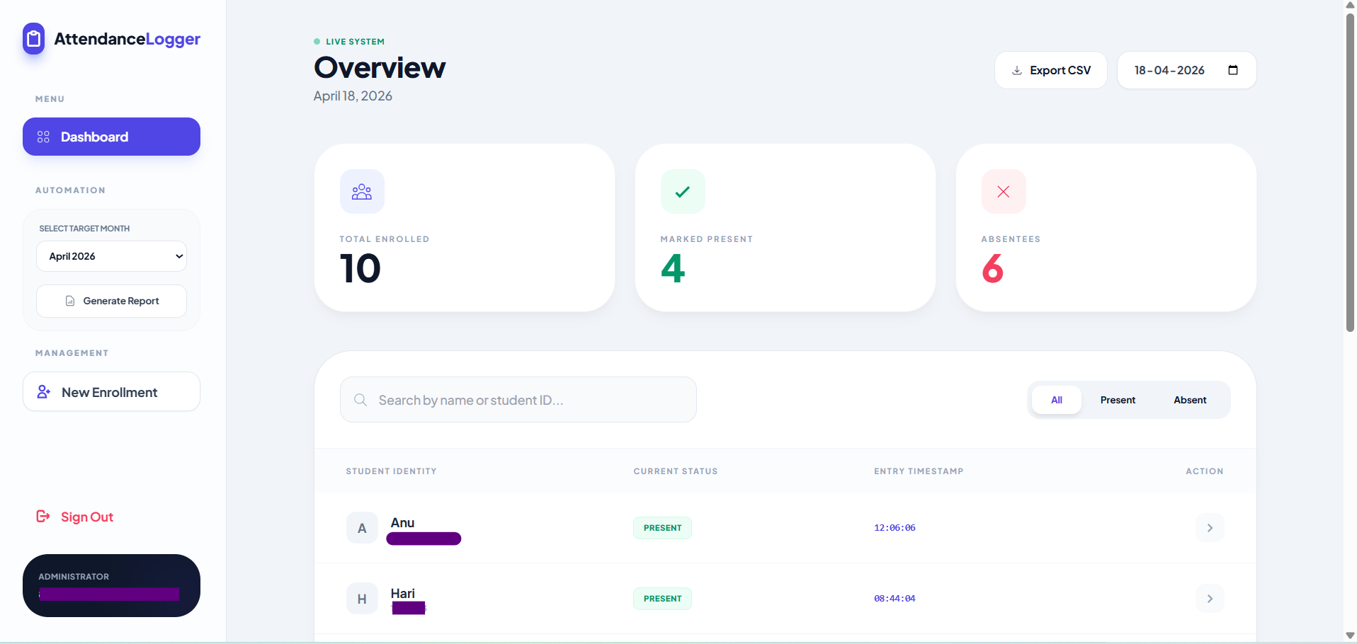 Web Dashboard